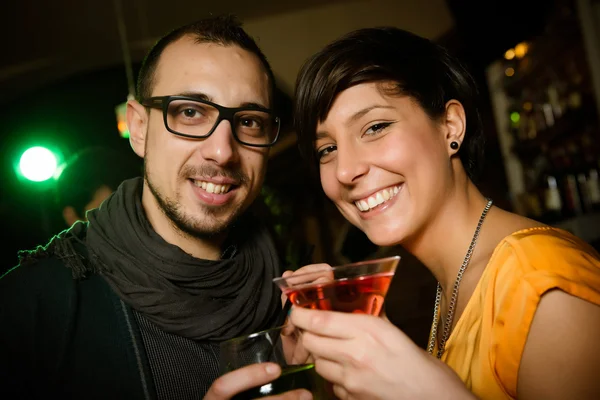 Friends toasting at the disco — Stock Photo, Image