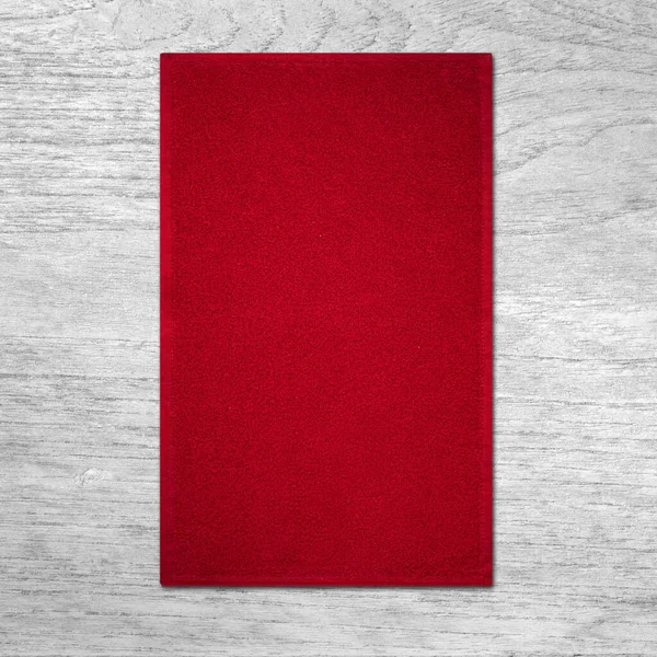 Red Towel Wood Background Rechtenvrije Stockafbeeldingen