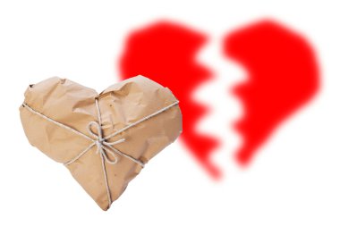 Paketli kalp ve gölge kalbi kırık
