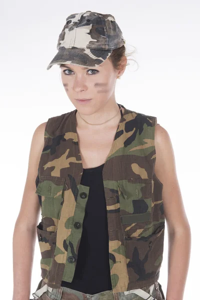 Model dressed as a military mercenary — Stock Photo, Image