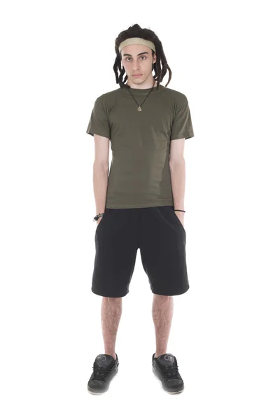Improbable soldier with dreadlocks — Stock Photo, Image