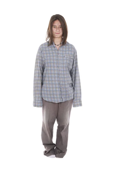Junge Obdachlose in lockerer Kleidung — Stockfoto
