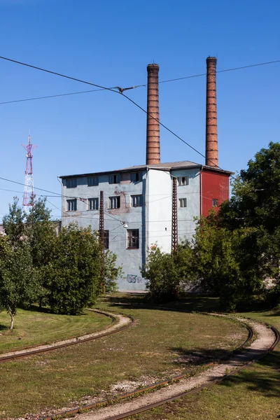 Stará historická tramvaj kolejnici — Stock fotografie