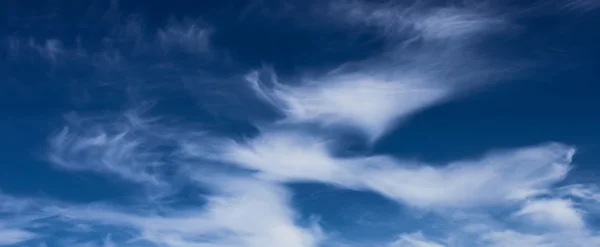 Banner bright cumulus clouds and blue sky — Stock Photo, Image