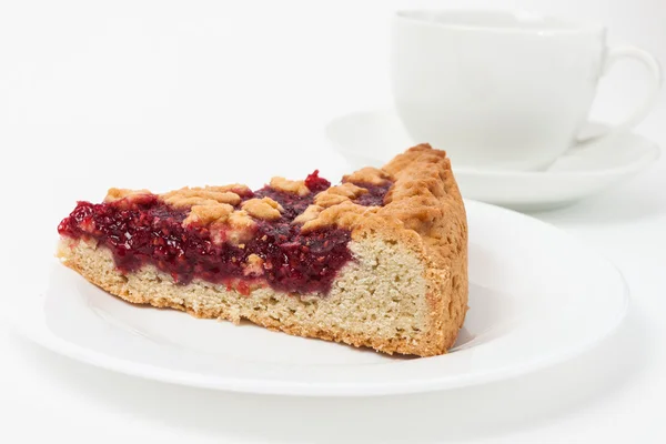 Ahududu reçeli tart, İtalyan ev yapımı crostata dilim — Stok fotoğraf