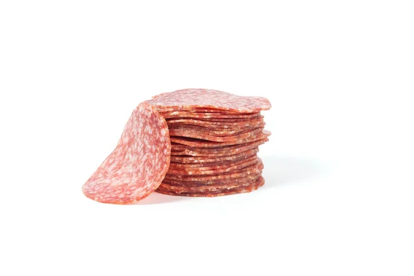 Salame de partes isolado em um branco — Fotografia de Stock