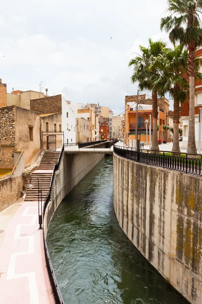 Water canal in Amposta, Spain — Stock Photo, Image