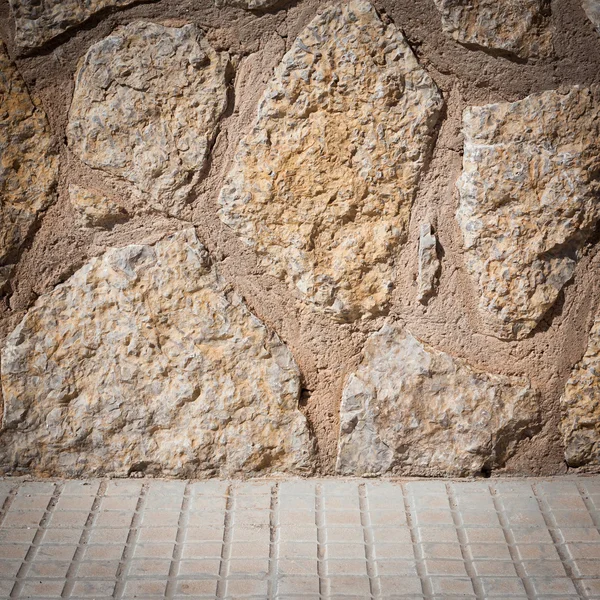 Stone wall and floor texture background — Stock Photo, Image