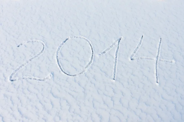 2014 год на снегу на Новый год и Рождество — стоковое фото