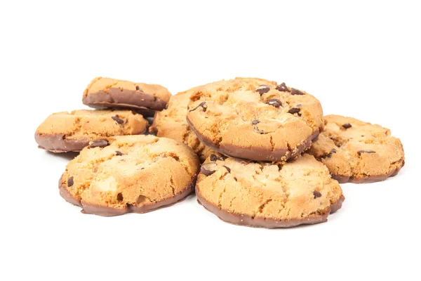Chocolate chip cookies isolerad på vit — Stockfoto