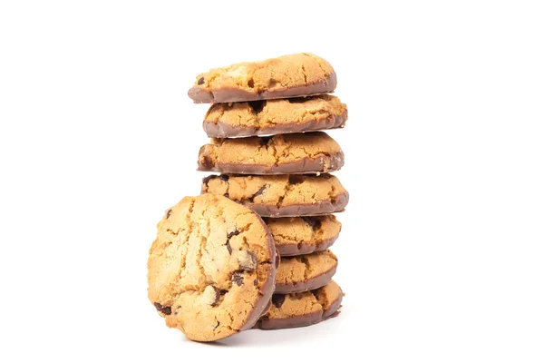 Biscoito de chocolate isolado em branco — Fotografia de Stock