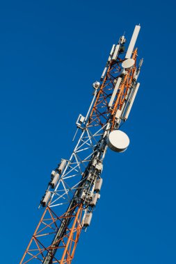 Communications tower with antennas clipart