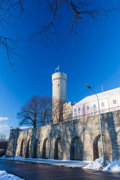 Torre Herman y edificio del Parlamento. Tallin, Estonia — Foto de Stock