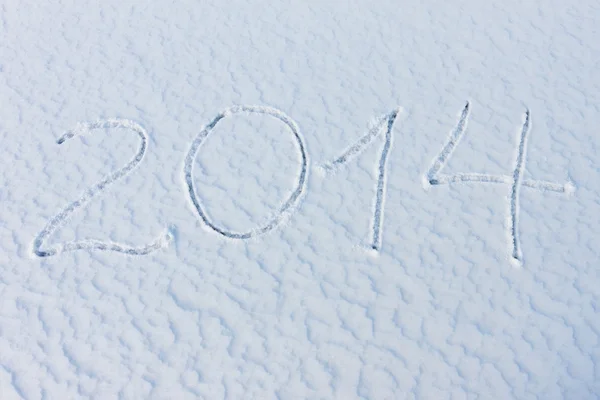 2014 en la nieve para el nuevo año y la Navidad — Foto de Stock