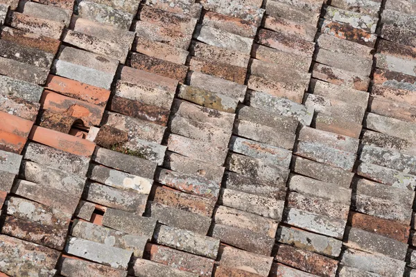 Close up image on very old roof tiles — Stock Photo, Image