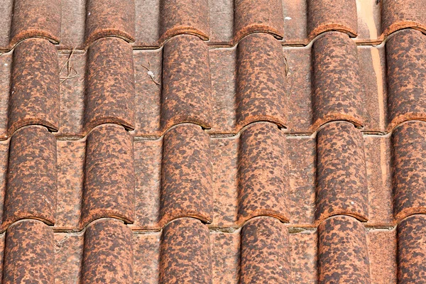 Närbild bild på mycket gamla takpannor — Stockfoto