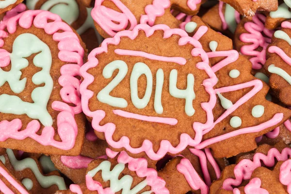 Novoroční domácí soubor cookie s číslem 2014 — Stock fotografie