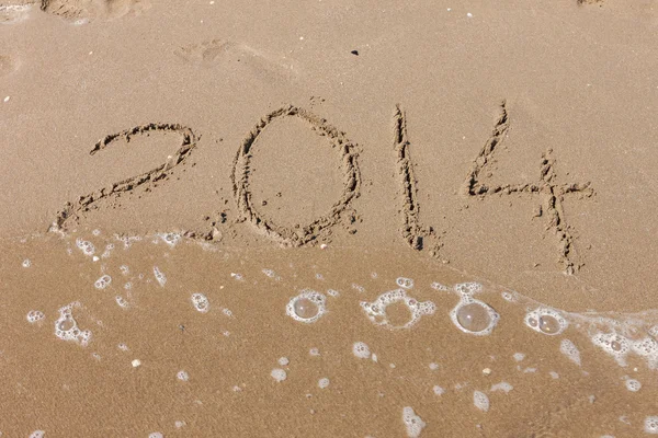 Summer 2014, digits on the beach — Stock Photo, Image