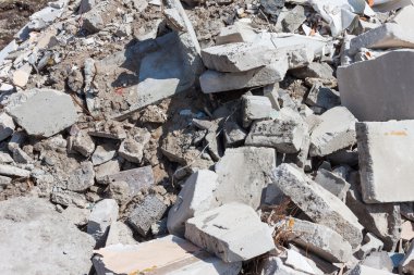 Concrete debris on construction site clipart