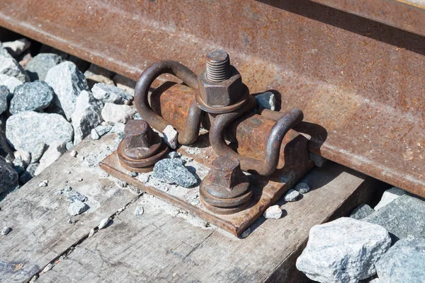 Detalhe ferroviário enferrujado — Fotografia de Stock