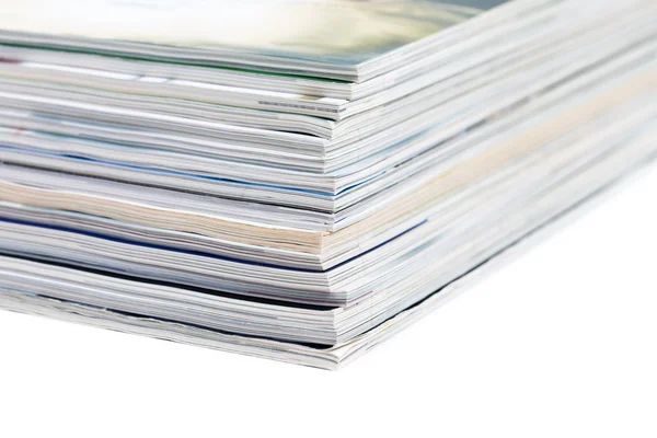 Primi piani di pila di riviste colorate — Foto Stock