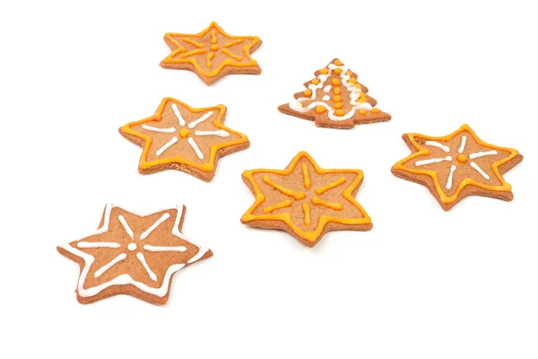 Biscoitos de Natal isolados em um branco — Fotografia de Stock