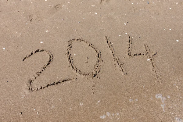 Summer 2014, digits on the beach — Stock Photo, Image