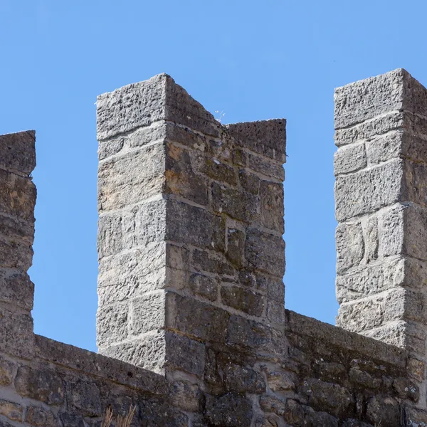 Wall detail of medieval fortress. San Marino — Stock Photo, Image