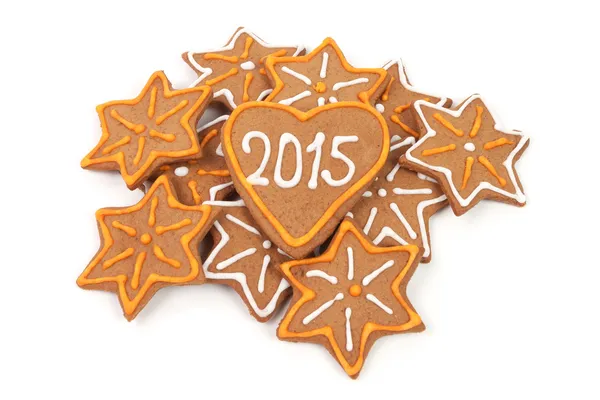 Las galletas caseras de año nuevo - 2015 número — Foto de Stock