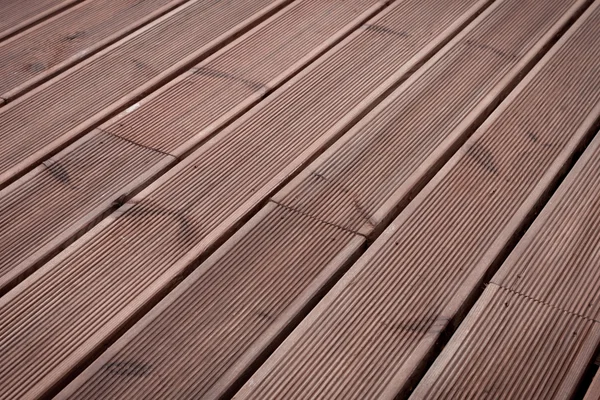 Wet wood terrace floor background — Stock Photo, Image