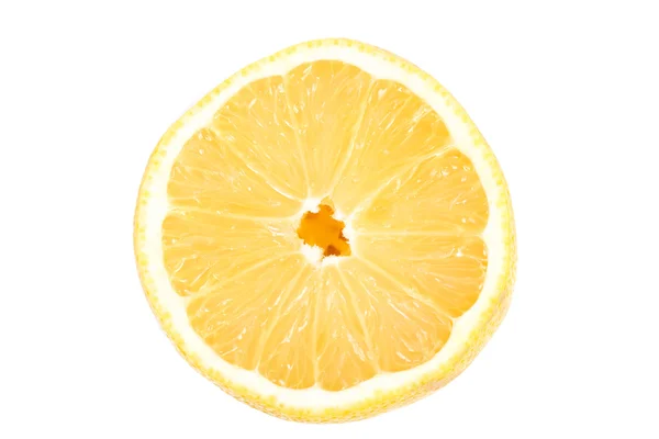 Kromka na białym tle owoc cytryny — Zdjęcie stockowe