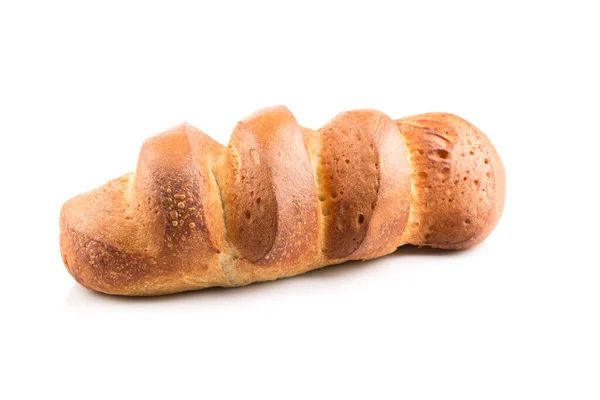 Frisch Gebackenes Traditionelles Brot Auf Weißem Hintergrund — Stockfoto