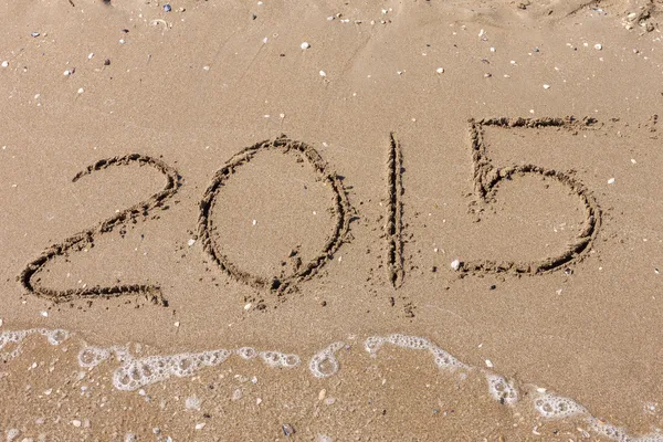 Verano 2015, dígitos en la playa — Foto de Stock