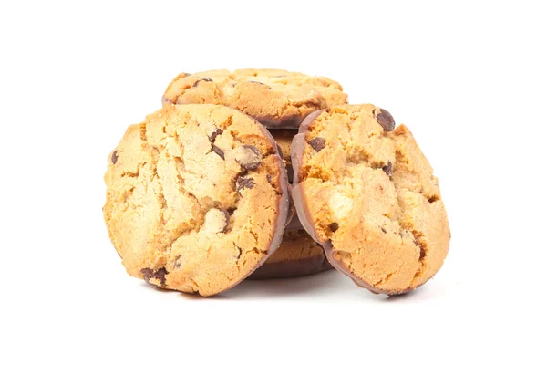 Chocolate Chip Cookies Isolado em branco — Fotografia de Stock