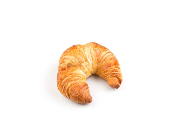 Čerstvý Croissant Izolovaný Bílém Pozadí — Stock fotografie