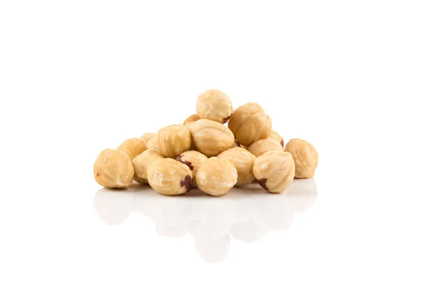 Closeup View Hazelnuts Nuts Pile White Background — Stock Photo, Image