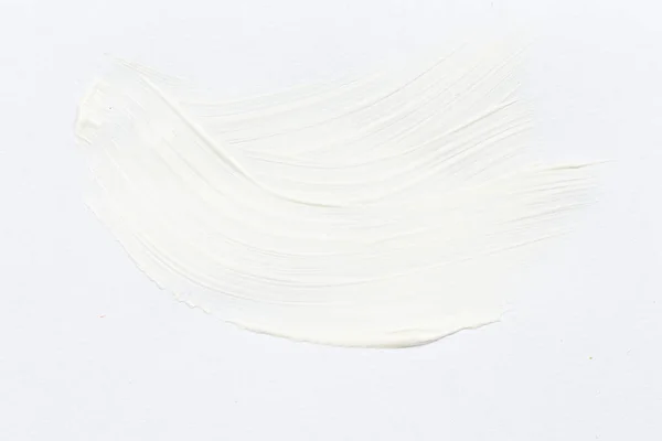 Coup Pinceau Blanc Sur Croquis Papier Blanc — Photo