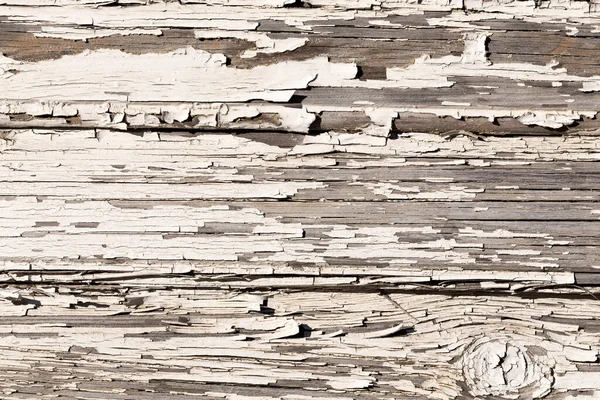 Drewniane Ściany Białą Farbą Jest Surowo Wyblakły Peeling — Zdjęcie stockowe