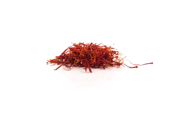 Dried Saffron Spice Isolated White Background — Stock Photo, Image