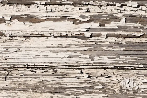 Drewniane Ściany Białą Farbą Jest Surowo Wyblakły Peeling — Zdjęcie stockowe