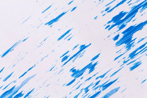 Acrylic Paint Texture Background Blue Color White Paper Brush Stroke — Stock fotografie