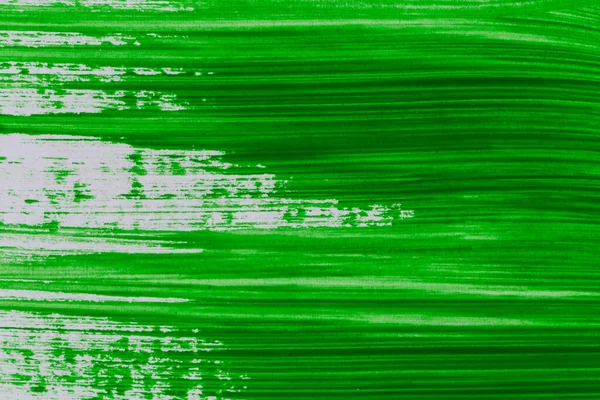 Akril Zöld Festék Textúra Háttér Kézzel Készített Ecset Papíron — Stock Fotó