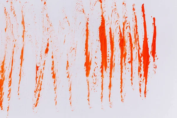 Acrylic Orange Red Paint Texture Background Hand Made Brush Paper — Stock Photo, Image