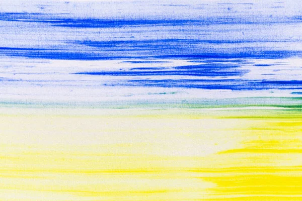 Ukranian Flag Acrylic Paint Texture Drawingstate Yellow Blue — Stock Photo, Image