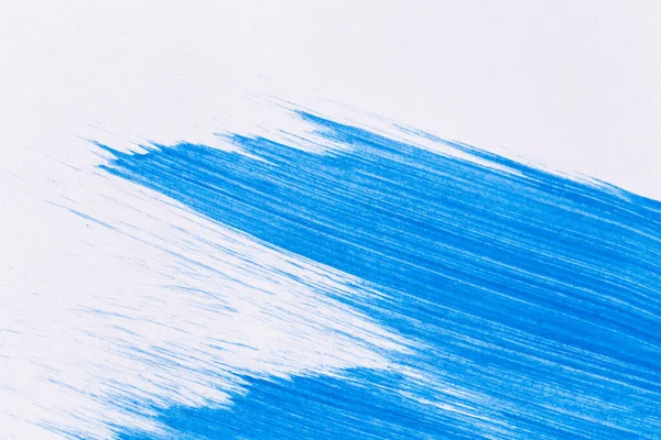 Acrylic Paint Texture Background Blue Color White Paper Brush Stroke — Stok fotoğraf