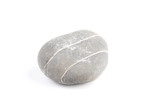 Γκρι Πέτρα Απομονώνονται Λευκό Φόντο Αντανάκλαση — Φωτογραφία Αρχείου