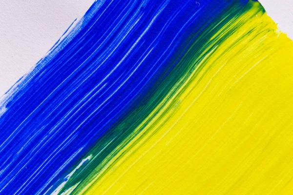 Ουκρανική Σημαία Ακρυλικό Χρώμα Υφή Draingstate Κίτρινο Μπλε — Φωτογραφία Αρχείου