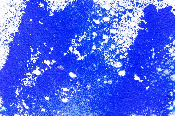 Akrylové Barvy Textury Pozadí Modrá Barva Bílém Papíru Úder Štětcem — Stock fotografie