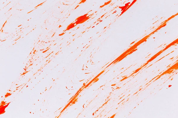 Acrylic Orange Red Paint Texture Background Hand Made Brush Paper — Stock Photo, Image