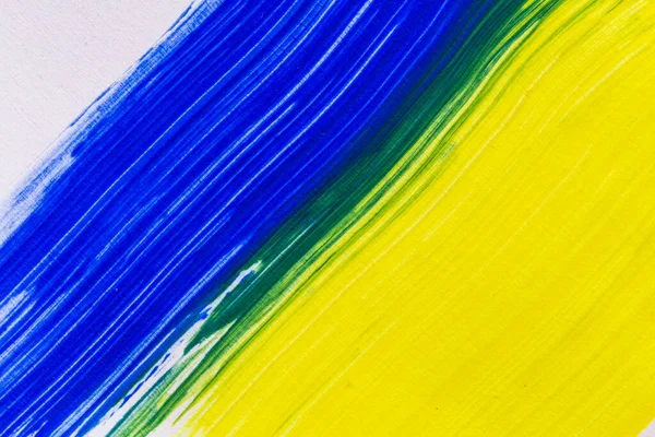 Ukranian Flag Acrylic Paint Texture Drawingstate Yellow Blue — Stok fotoğraf